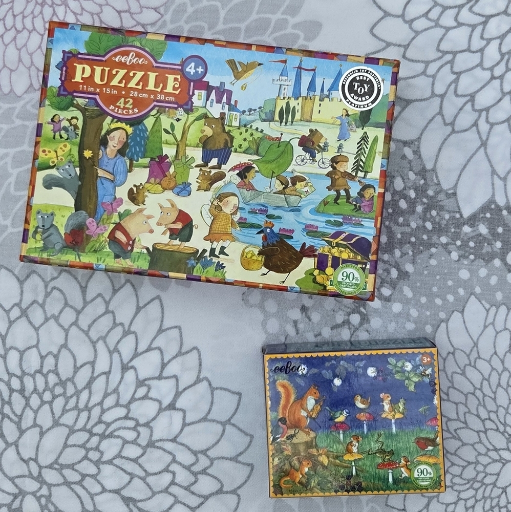2 Eeboo Puzzles. Mystery in the Forest & Firefly Party